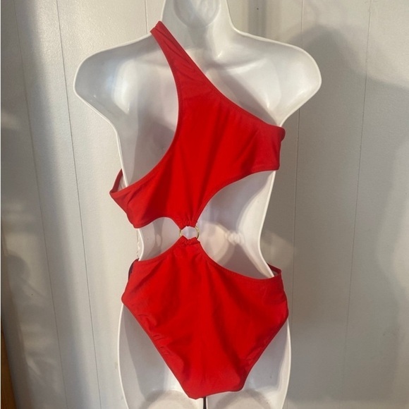 Hilinker Women's O-Ring Cutout Halter Swimsuit High Cut Bathing Suit NWT size M - Picture 6 of 10